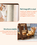 Kratzbaum für Katzen, 92 cm, mit Schlafplatz, Leiter und Spielzeug
