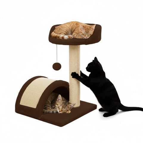 Kratzbaum für Katzen, 50 cm, mit Sisalbogen und hängendem Spielzeug