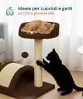 Kratzbaum für Katzen, 50 cm, mit Sisalbogen und hängendem Spielzeug