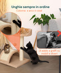 Kratzbaum für Katzen, 50 cm, mit Sisalbogen und hängendem Spielzeug