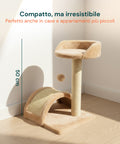Kratzbaum für Katzen, 50 cm, mit Sisalbogen und hängendem Spielzeug