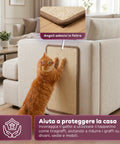 Kratzmatte für Katzen 50x30cm aus natürlichem Sisal und PP-Baumwolle – rutschfester Latex-Boden mit Klebestreifen