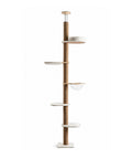 Verstellbarer deckenhoher Kratzbaum 260-300 cm aus Holz und Jute mit Kuppelhängematte, Katzenhöhle und Plattformen