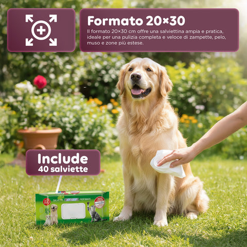 Pets-Feuchttücher 40 / 480 Stück mit Aloe – Reinigungs- und Deodorierungstücher für den täglichen Gebrauch