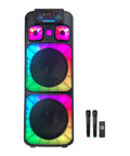 Bluetooth-Karaoke-Lautsprecher XL 90 cm 800 W mit RGB-LEDs und 2 kabellosen Mikrofonen inklusive