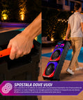 Bluetooth-Karaoke-Lautsprecher XL 90 cm 800 W mit RGB-LEDs und 2 kabellosen Mikrofonen inklusive