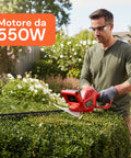 Elektrische Heckenschere 550 W – doppelt wirkende Klingen mit 51 cm Länge und Klingenschutz inklusive