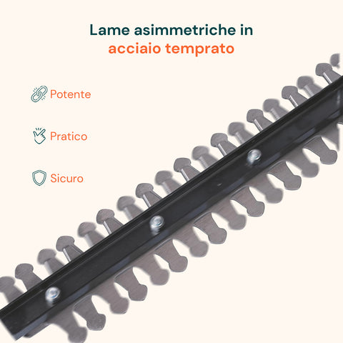 Elektrische Heckenschere 550 W – doppelt wirkende Klingen mit 51 cm Länge und Klingenschutz inklusive