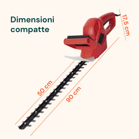 Elektrische Heckenschere 550 W – doppelt wirkende Klingen mit 51 cm Länge und Klingenschutz inklusive
