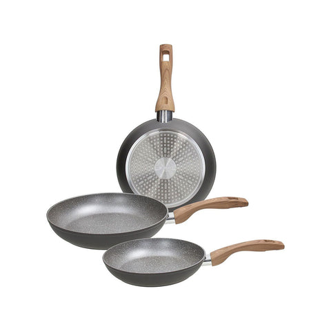 Set aus 3 antihaftbeschichteten Aluminiumpfannen 20/24/28cm
