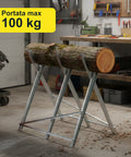Zusammenklappbarer Holzsägebock aus robustem Stahl mit einer Tragfähigkeit von 100 kg