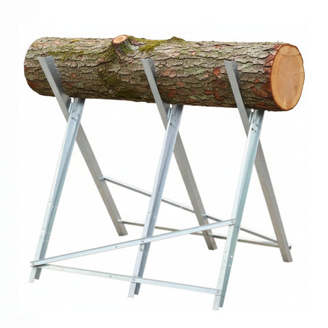 Zusammenklappbarer Holzsägebock aus robustem Stahl mit einer Tragfähigkeit von 100 kg