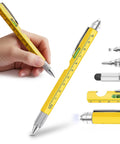 Multifunktionsstift 8 in 1 mit Clip, Touchscreen-Stift, Wasserwaage und LED-Licht