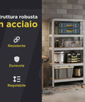 Modulares Regal mit Metallkonstruktion und 4-5 stabilen MDF-Böden