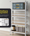 Modulares Regal mit Metallkonstruktion und 4-5 stabilen MDF-Böden