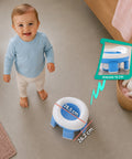 Tragbares Kinder-Töpfchen, grau, wiederverwendbar und zusammenklappbar, mit 20 Hygienebeuteln - aus PP und TPR für Kinder von 1-3 Jahren
