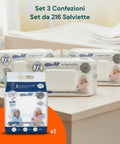 Babytücher mit Talkum - 216 /1 296 Stück mit Dermolenitiva-Creme