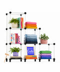 Modulares Würfelregal mit 6 Fächern, robust und elegant