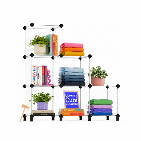 Modulares Würfelregal mit 6 Fächern, robust und elegant