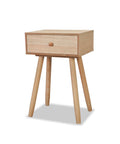 Bambus-Nachttisch 47x40x30 cm mit Schublade und Retro-Stil