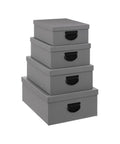 Organizer-Boxen mit Jute-Optik und Griffen, 4-teiliges Set in 4 Größen