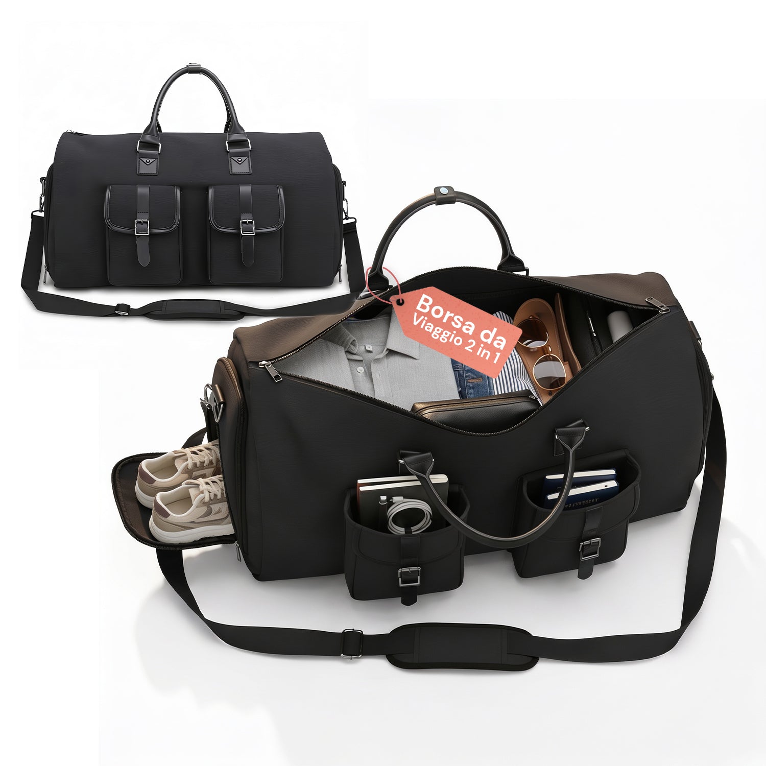 Wasserdichte Oxford-Reisetasche mit Schuhfach und mehreren Taschen