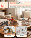 3er-Set drehbarer Organizer aus PET – um 360° drehbare Behälter für Küche und Vorratskammer
