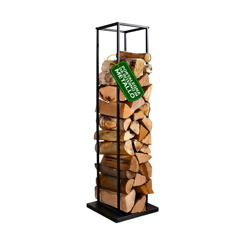 Metall-Holzregal – Platzsparender Ständer 33×33×115 cm