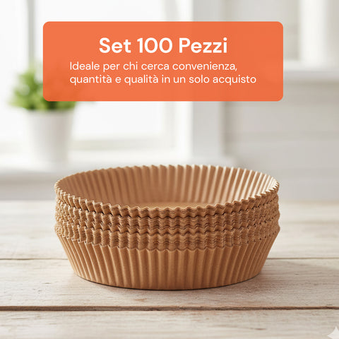 Set mit 100 Stück Backpapier für die Heißluftfritteuse - wasserdicht und hitzebeständig