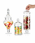 Gläser aus Glas in verschiedenen Formen, vielseitig verwendbar, mit Deckeln – 3er-Set