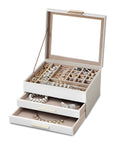 Schmuck-Organizer mit 3 Ebenen, Glasdeckel und 2 Schubladen