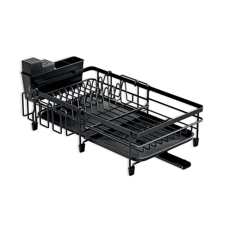 Modularer, platzsparender Geschirrabtropfer mit ausziehbarem Besteckhalter 30/53 cm