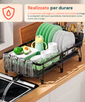 Modularer, platzsparender Geschirrabtropfer mit ausziehbarem Besteckhalter 30/53 cm