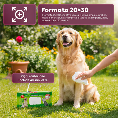 Pets-Feuchttücher 40 / 480 Stück mit Aloe – Reinigungs- und Deodorierungstücher für den täglichen Gebrauch