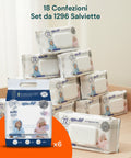 Babytücher mit Talkum - 216 /1 296 Stück mit Dermolenitiva-Creme