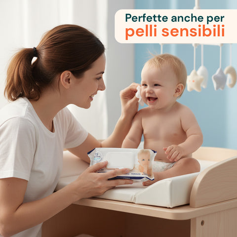 Baby-Feuchttücher 72 / 864 Stück – weich, wabenförmig, mit Hafer-Reis-Milchduft, Aloe oder Talkumcreme