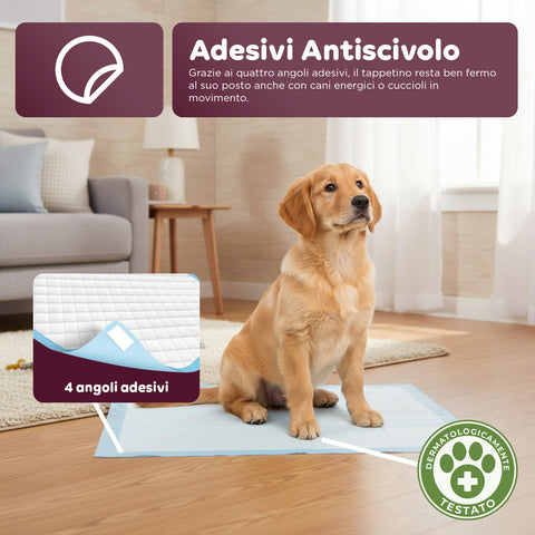Hygienische Welpenunterlagen Essential 60×90 – Mehrformat-Set mit Klebestreifen
