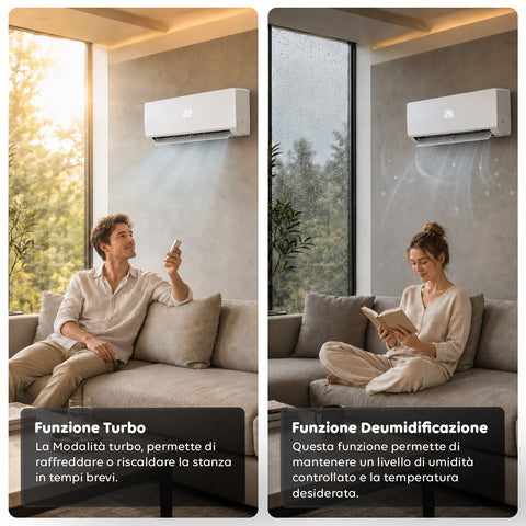 Monosplit-Inverter-Klimagerät 9000/12000/18000 BTU A++ R32-Gas WLAN
