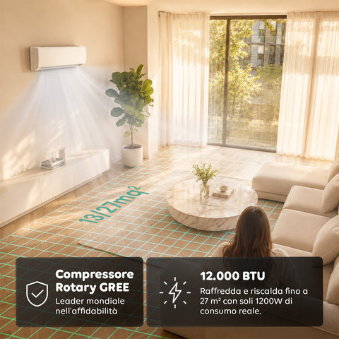 Monosplit-Inverter-Klimagerät 9000/12000/18000 BTU A++ R32-Gas WLAN