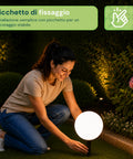 Solar-Gartenleuchte mit Fernbedienung, RGB+weiße LED-Leuchten, 8 Stunden, Li-Ionen-Akku, Erdspieß und integriertes Solarpanel
