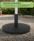 Schirmständer aus Beton 12 kg ø42 cm, geeignet für Schirmstöcke mit 38-48 mm, inklusive Feststellkurbel – Schwerer Sonnenschirmständer für Garten und Terrasse