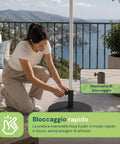 Schirmständer aus Beton 12 kg ø42 cm, geeignet für Schirmstöcke mit 38-48 mm, inklusive Feststellkurbel – Schwerer Sonnenschirmständer für Garten und Terrasse