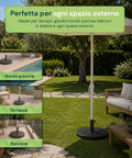 Schirmständer aus Beton 12 kg ø42 cm, geeignet für Schirmstöcke mit 38-48 mm, inklusive Feststellkurbel – Schwerer Sonnenschirmständer für Garten und Terrasse