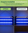 Elektrische Insektenvernichtungslampe 30 W für 60 m² mit herausnehmbarem Auffangbehälter, UV-LED-Insektenfalle mit 8700 h Lebensdauer, 1 m Kabel und Befestigungskette