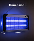 Elektrische Insektenvernichtungslampe 30 W für 60 m² mit herausnehmbarem Auffangbehälter, UV-LED-Insektenfalle mit 8700 h Lebensdauer, 1 m Kabel und Befestigungskette