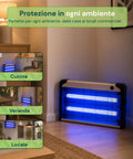 Elektrische Insektenvernichtungslampe 30 W für 60 m² mit herausnehmbarem Auffangbehälter, UV-LED-Insektenfalle mit 8700 h Lebensdauer, 1 m Kabel und Befestigungskette