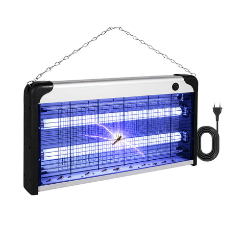 Elektrischer Insektenvernichter 30 W, Abdeckung 60 m², mit herausnehmbarem Auffangbehälter, UV-LED-Mückenschutz 8700 h, 1 m Kabel und Befestigungskette