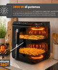 Heißluftfritteuse, 11 Liter, zwei Körbe, 2800 W, mit 13 Programmen, Touch-Steuerung und Zubehör