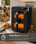 Heißluftfritteuse, 11 Liter, zwei Körbe, 2800 W, mit 13 Programmen, Touch-Steuerung und Zubehör