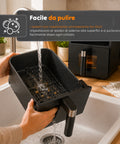 Heißluftfritteuse, 11 Liter, zwei Körbe, 2800 W, mit 13 Programmen, Touch-Steuerung und Zubehör